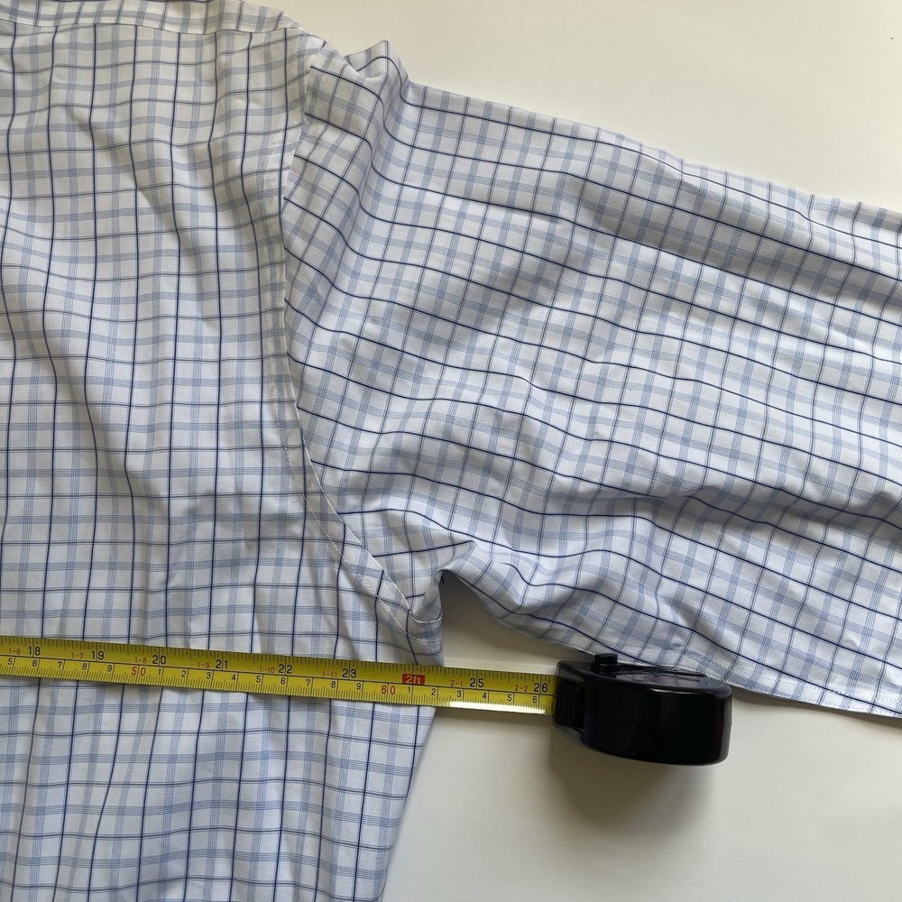 Brooks Brothers Regent Non-Iron Dress Shirt Men 17 34/35 Blue Check 100% Cotton - Picture 6 of 6